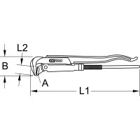 BERYLLIUMplus Rohrzange,schwedisches Modell 1.1/2"