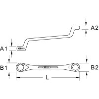 BRONZEplus Doppel-Ringschlüssel gekröpft 2.3/8x2.3/4"