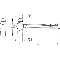 BRONZEplus Schlosserhammer, 1100g, englische Form