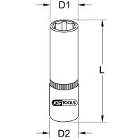 BRONZEplus Stecknuss 1/2" 10mm 6-kant lang