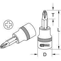 BRONZEplus Bit-Stecknuss 1/2" PH1