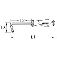 BRONZEplus Schraubendreher Innensechskant, gewinkelt 3 mm