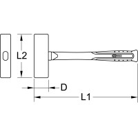 BRONZEplus Minenhammer 2500 g, mit Fiberglasstiel