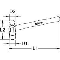 BRONZEplus Schlosserhammer, 200g, amerikanische Form