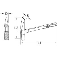 BRONZEplus Maurerhammer 800 g, mit Hickorystiel