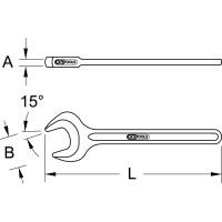 BRONZEplus Zugmaulschlüssel 15°, 22 mm