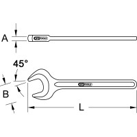 BRONZEplus Zugmaulschlüssel 45°, 22 mm