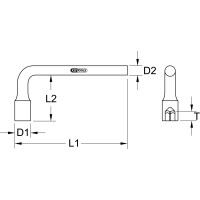 BRONZEplus 4-kant-Steckschlüssel gewinkelt 10 mm