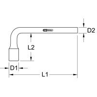 BRONZEplus 6-kant-Steckschlüssel gewinkelt 38 mm