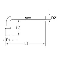 BRONZEplus 6-kant-Steckschlüssel gewinkelt 41 mm