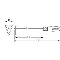 BRONZEplus Dreikant-Plattenschaber 420 mm