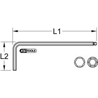 EDELSTAHL Innen6kant-Winkelstiftschlüssel, 8,0mm, XL