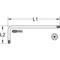 EDELSTAHL Torx-Winkelstiftschlüssel mit Bohrung, lang, TB25