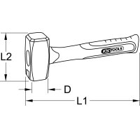 EDELSTAHL Fäustel mit Fiberglasstiel, 1350g