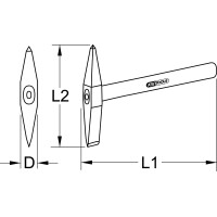 EDELSTAHL Schweißerhammer, 300g