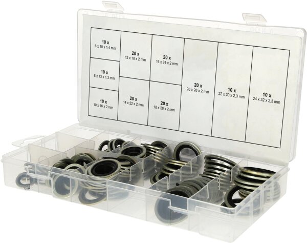 Sortiment Verbund-Dichtringe, Ø 6-24mm, 150-tlg