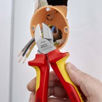 KNIPEX 70 06 160 Seitenschneider isoliert mit Mehrkomponenten-Hüllen, VDE-geprüft verchromt 160 mm