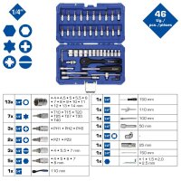 1/4" Steckschlüssel-Satz, 46-tlg