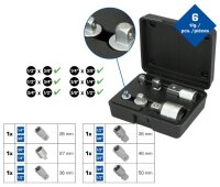 Adapter-Satz, 6-tlg, 1/4" + 3/8" + 1/2" + 3/4"