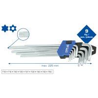 Winkelstiftschlüssel-Satz, 9-tlg, Torx®-Profil, lang