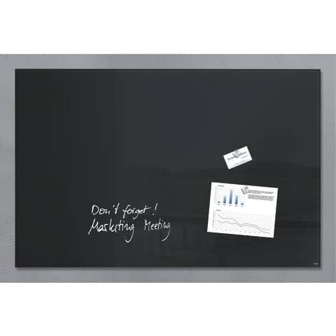 Glas-Whiteboard Artverum schwarz 1000x650x15mm