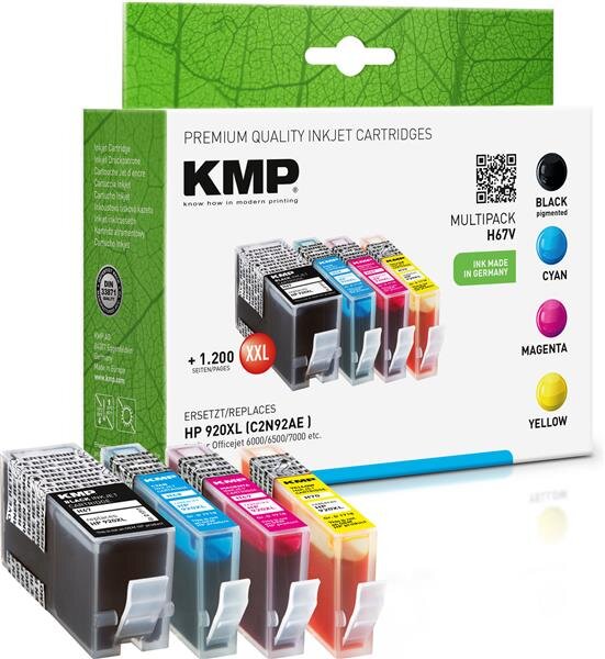 KMP H67V  schwarz, cyan, magenta, gelb Druckerpatronen kompatibel zu HP 920XL (C2N92AE), 4er-Set