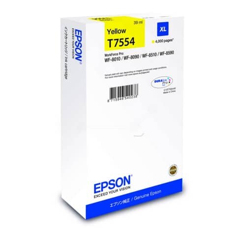 Original Epson Tintenpatrone gelb (C13T755440,T7554,T755440)