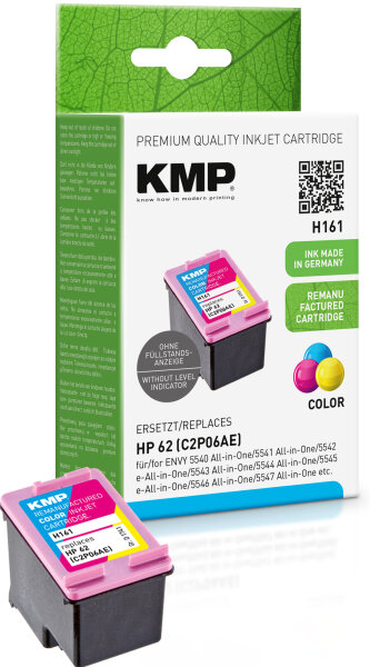 KMP H161  color Druckerpatrone kompatibel zu HP 62 (C2P06AE)