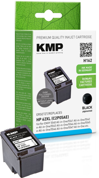 KMP H162  schwarz Druckerpatrone kompatibel zu HP 62XL (C2P05AE)