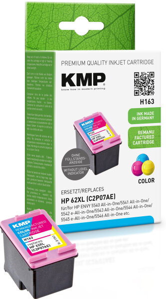 KMP H163  color Druckerpatrone kompatibel zu HP 62XL (C2P07AE)