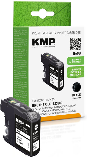 KMP B60B  schwarz Druckerpatrone kompatibel zu brother LC-123BK