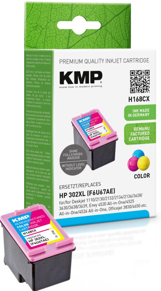 KMP H168CX  color Druckerpatrone kompatibel zu HP 302XL (F6U67AE)