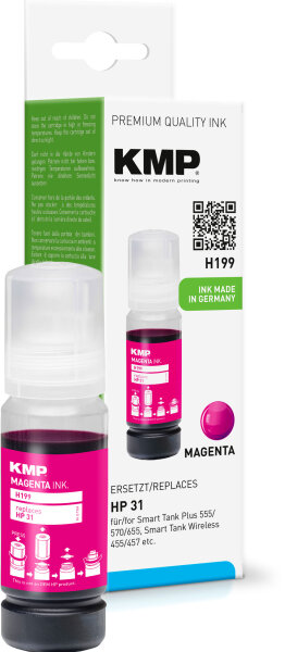 KMP H199  magenta Tintenflasche kompatibel zu HP 31 (1VU27AE)