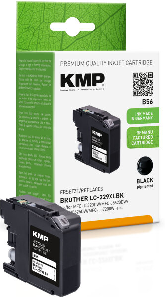 KMP B56  schwarz Druckerpatrone kompatibel zu brother LC-229XLBK