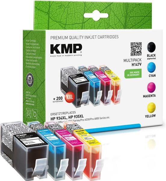 KMP H147V  schwarz, cyan, magenta, gelb Druckerpatronen kompatibel zu HP 934XL/935XL (X4E14AE), 4er-Set