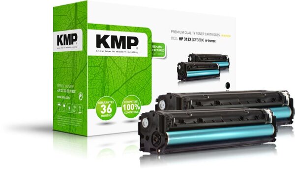 KMP H-T189DX  schwarz Toner kompatibel zu HP 312X (CF380XD), 2er-Set