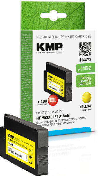 KMP H166YX  gelb Druckerpatrone kompatibel zu HP 953XL (F6U18AE)