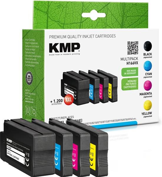 KMP H166VX  schwarz, cyan, magenta, gelb Druckerpatronen kompatibel zu HP 953XL (3HZ52AE), 4er-Set