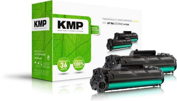 KMP H-T152D  schwarz Toner kompatibel zu HP 78A (CE278AD), 2er-Set