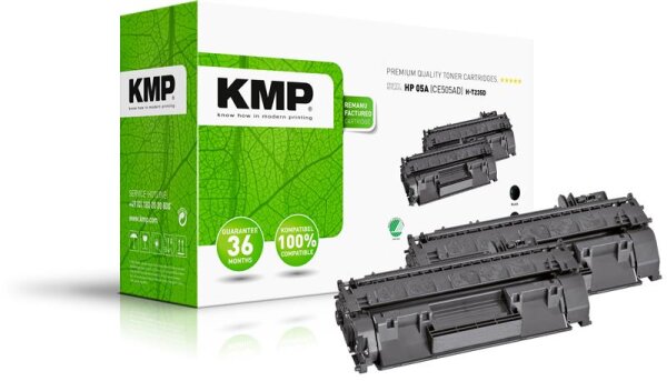 KMP H-T235D  schwarz Toner kompatibel zu HP 05A (CE505D), 2er-Set