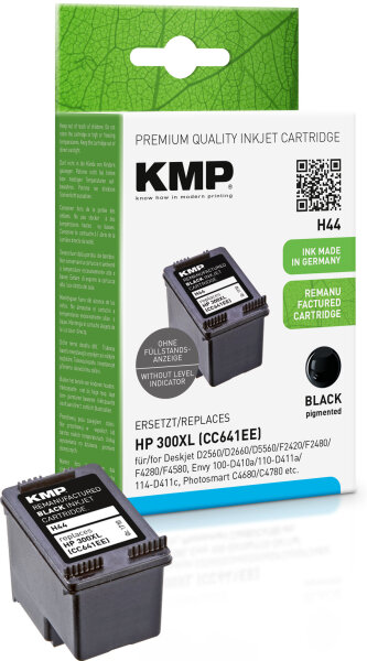 KMP H44  schwarz Druckerpatrone kompatibel zu HP 300XL (CC641EE)