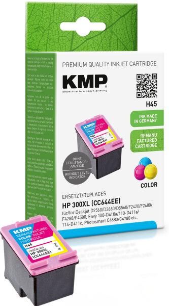 KMP H45  color Druckerpatrone kompatibel zu HP 300XL (CC644EE)