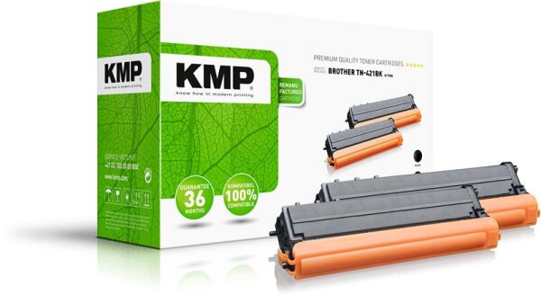 KMP B-T98D  schwarz Toner kompatibel zu brother TN-421BK, 2er-Set