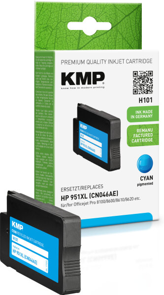 KMP H101  cyan Druckerpatrone kompatibel zu HP 951XL (CN046AE)