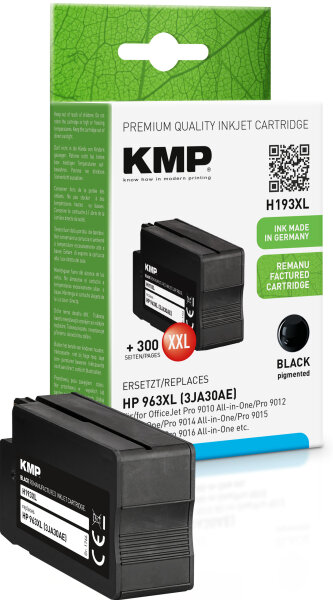 KMP H193XL  schwarz Druckerpatrone kompatibel zu HP 963XL (3JA30AE)