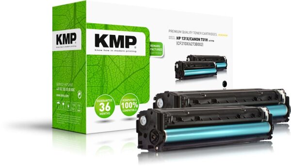 KMP H-T171D  schwarz Toner kompatibel zu HP 131X; Canon  731H(CF210XD;  6273B002), 2er-Set