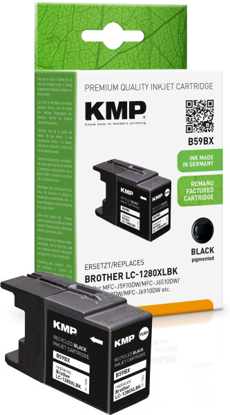 KMP B59BX  schwarz Druckerpatrone kompatibel zu brother LC-1280XLBK