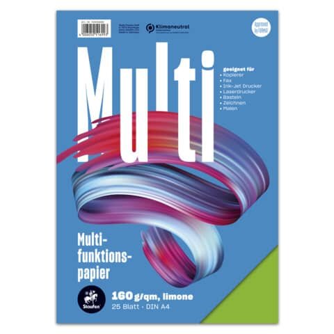 Multifunktionspapier 7X PLUS - A4, 160 g/qm, limone, 25 Blatt