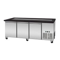 SNACK-Line, Kalte Theke, 5x GN1/1, Granit Star Galaxy schwarz, OHNE Glasaufbau 188x82x85.5