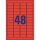 Farbige Etiketten, ablösbar, A4, 45,7 x 21,2 mm, 20 Bogen/960 Etiketten, rot